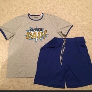 Men’s S Basic edition Boxer/Lounge/Sleep Pajamas Set “That Says Super Dad” NWT